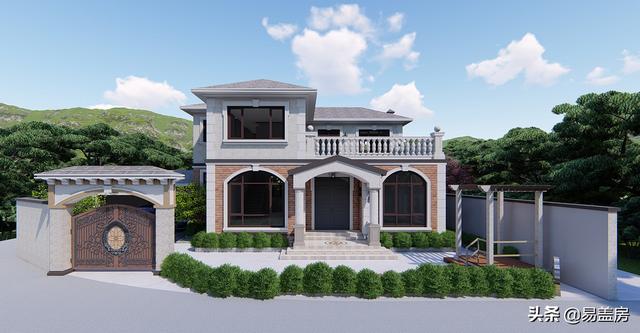 占地130平方米二層歐式自建別墅設(shè)計(jì)圖，在村里建一棟，人人見(jiàn)了都夸好！