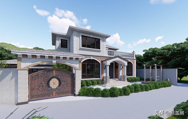占地130平方米二層歐式自建別墅設(shè)計(jì)圖，在村里建一棟，人人見(jiàn)了都夸好！