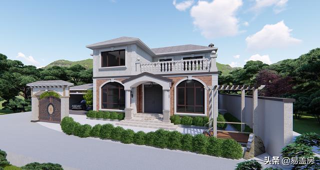 占地130平方米二層歐式自建別墅設(shè)計(jì)圖，在村里建一棟，人人見(jiàn)了都夸好！