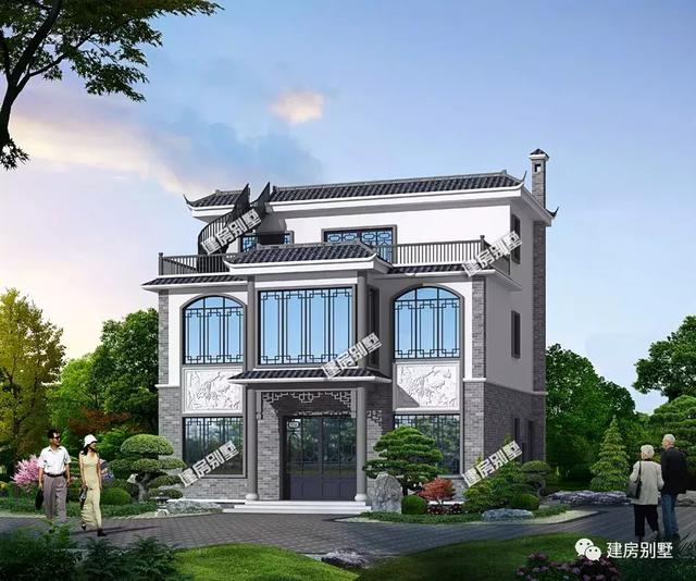 中式風格設計的兩棟自建房設計圖，帶給人很不一般的感覺