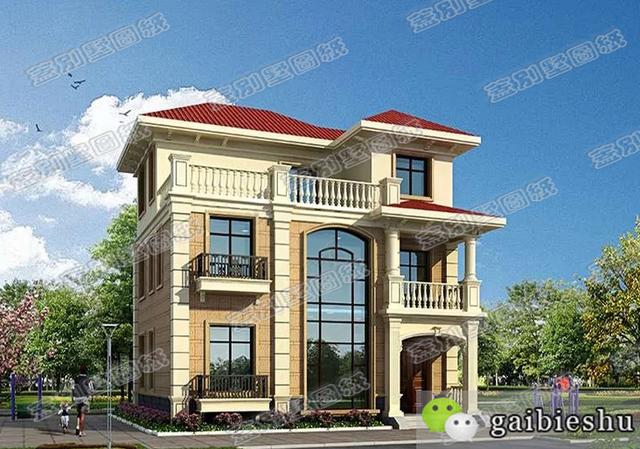 多功能25萬(wàn)左右三層農(nóng)村別墅全套設(shè)計(jì)圖，占地100平方米左右，適合大部分農(nóng)村家庭建造。