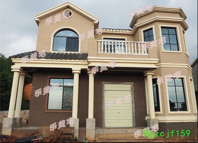 農(nóng)村二層別墅建房實拍圖及全套建筑施工圖，帶夾層車庫，建成效果很棒