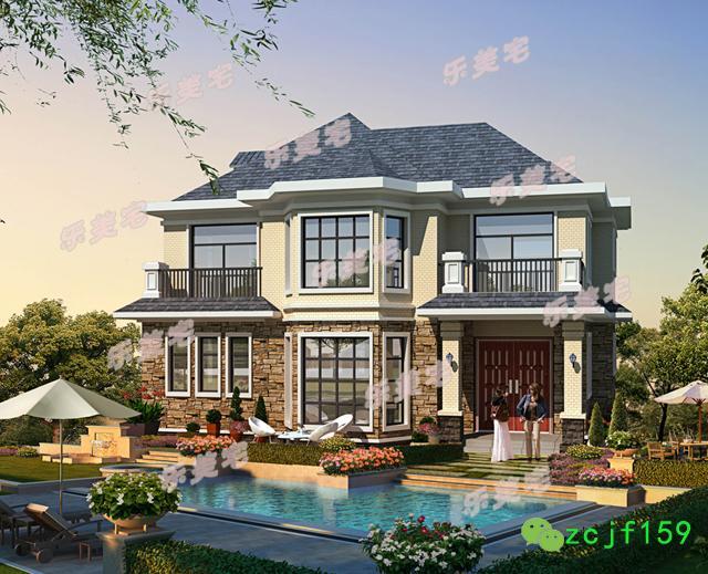 農(nóng)村二層別墅建房實拍圖及全套建筑施工圖，帶夾層車庫，建成效果很棒