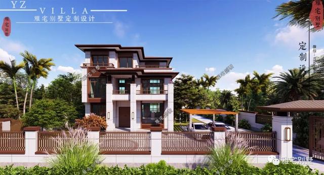 湖南常德劉先生三層新中式別墅設計圖，10.8x12米，感恩母親節(jié)