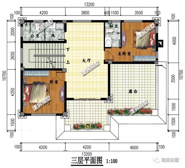 兩棟開間13米左右的三層別墅設計圖，復式結(jié)構，南方農(nóng)村喜歡建