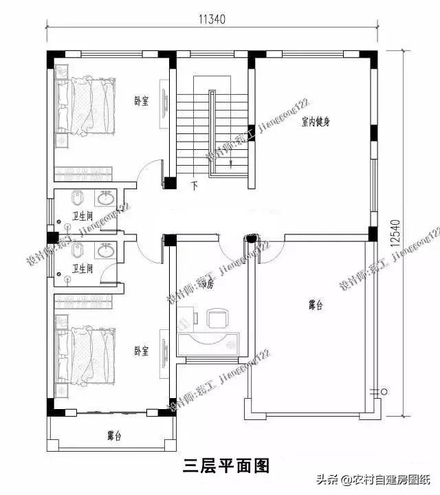 5款帶露臺(tái)設(shè)計(jì)圖的農(nóng)村別墅圖紙，這樣的別墅美景，實(shí)在是一種享受