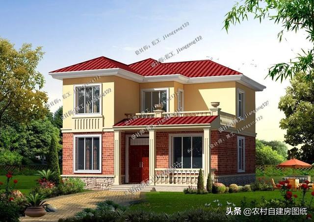 5款帶露臺(tái)設(shè)計(jì)圖的農(nóng)村別墅圖紙，這樣的別墅美景，實(shí)在是一種享受