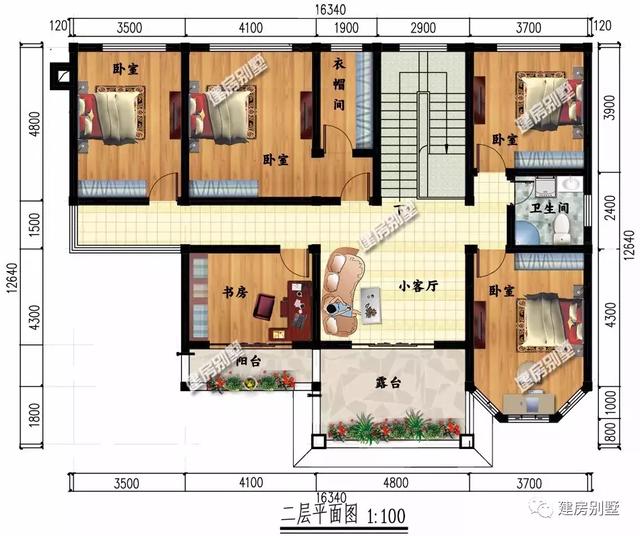 開間16-20米的兩棟自建房設(shè)計圖，室內(nèi)采光很好，外觀造型也非常不錯