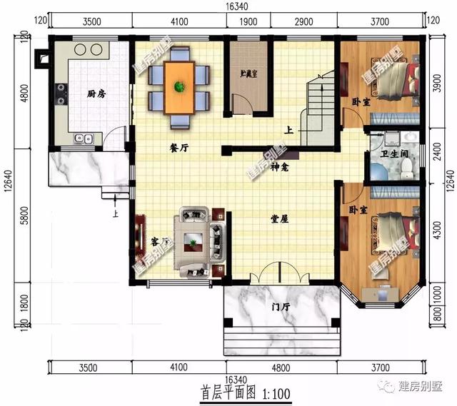 開間16-20米的兩棟自建房設(shè)計圖，室內(nèi)采光很好，外觀造型也非常不錯