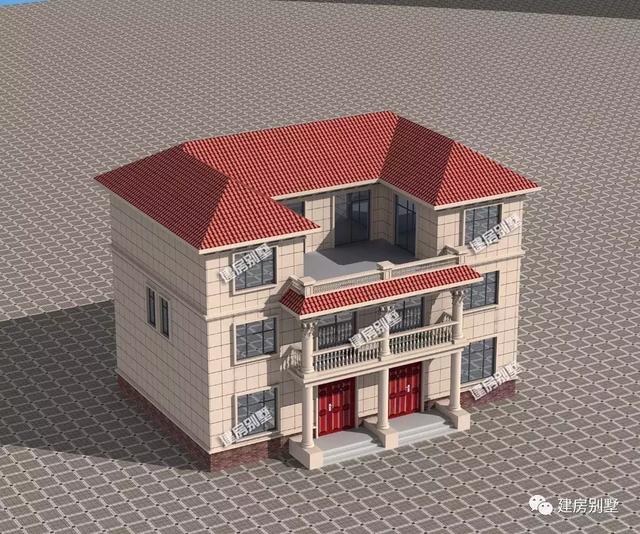 四開間設(shè)計(jì)的三層雙拼別墅設(shè)計(jì)圖，兩戶家庭都有各自的獨(dú)立生活區(qū)域，又能保持一定的聯(lián)系性