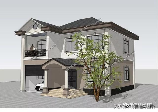 4款帶車(chē)庫(kù)的二層別墅設(shè)計(jì)圖，在農(nóng)村建房戶(hù)型中，建的最多的還是經(jīng)濟(jì)實(shí)用的二層別墅，面積不需要太大，功能要齊全，堂屋、車(chē)庫(kù)、