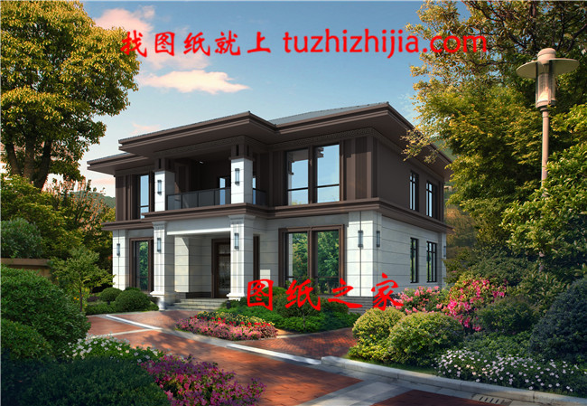 160平方米農(nóng)村二層別墅設(shè)計效果圖帶CAD建筑圖