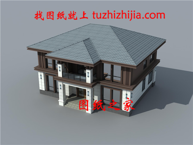 160平方米農(nóng)村二層別墅設(shè)計效果圖帶CAD建筑圖