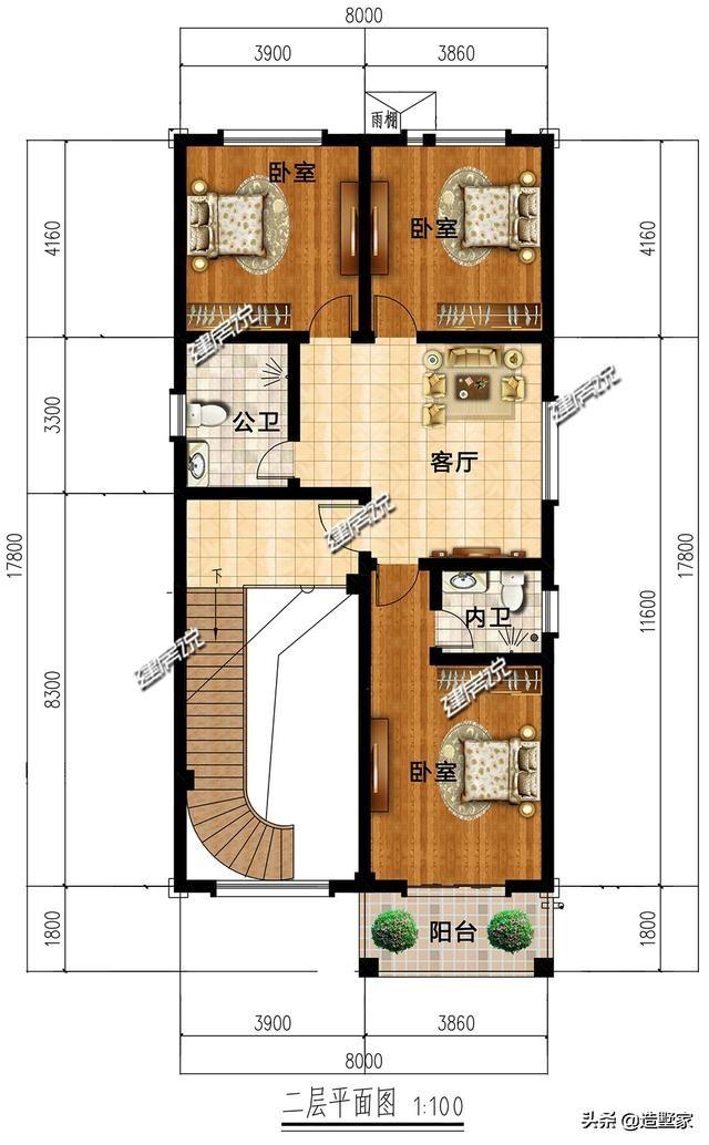 5套小面積農(nóng)村別墅設(shè)計(jì)圖，在老家建房不需要多大氣，建個(gè)小面積的，造價(jià)不高，也經(jīng)濟(jì)適用！