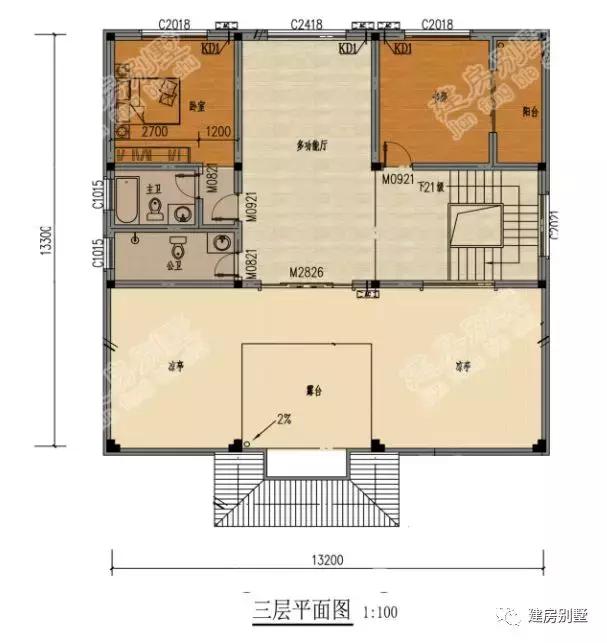 2棟開間13米多的三層別墅設(shè)計(jì)圖，每一款都特點(diǎn)鮮明