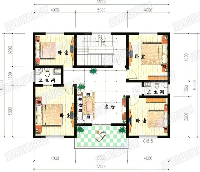 三層簡(jiǎn)單農(nóng)村自建房設(shè)計(jì)戶(hù)型，13×10米造價(jià)35萬(wàn)，外觀(guān)簡(jiǎn)潔大氣