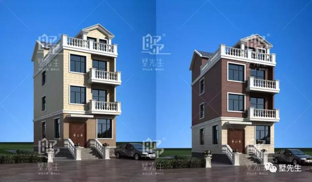 四層歐式自建別墅設(shè)計(jì)圖，6室4廳3衛(wèi)1廚1儲物間，臥室基本都是大面積的落地窗，不僅能達(dá)到好的采光效果，住起來也提升了舒適