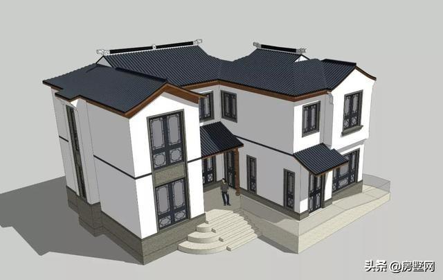 二層新中式別墅設(shè)計圖，滿足你的中式情懷。今天給大家?guī)淼恼且惶缀喖s的兩層新中式別墅設(shè)計案例。