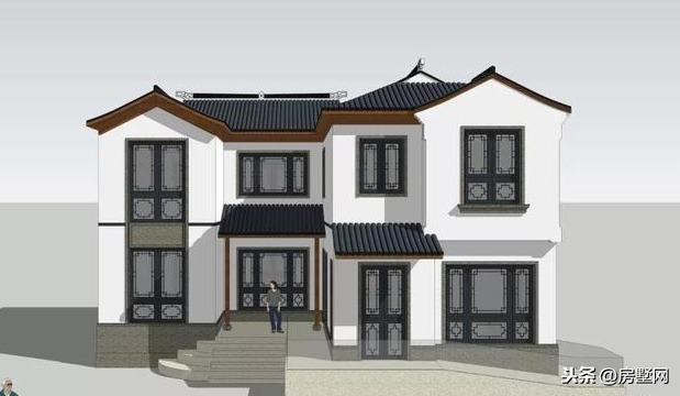 二層新中式別墅設(shè)計圖，滿足你的中式情懷。今天給大家?guī)淼恼且惶缀喖s的兩層新中式別墅設(shè)計案例。