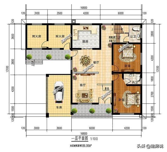 分享4款帶堂屋與車庫的別墅圖紙，這才是最適合農(nóng)村的好戶型