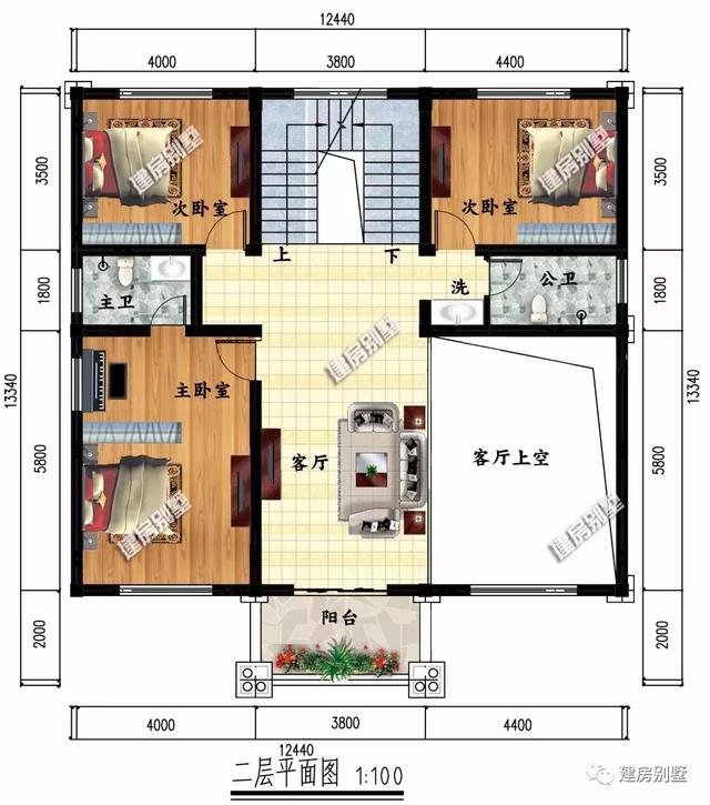 農(nóng)村簡歐式風(fēng)格別墅設(shè)計(jì)圖，客廳挑空，施工難度不大、造價(jià)不算太高