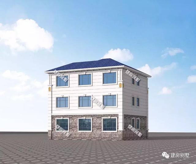 農(nóng)村簡歐式風(fēng)格別墅設(shè)計(jì)圖，客廳挑空，施工難度不大、造價(jià)不算太高