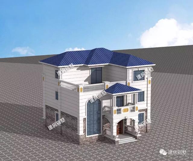 農(nóng)村簡歐式風(fēng)格別墅設(shè)計(jì)圖，客廳挑空，施工難度不大、造價(jià)不算太高