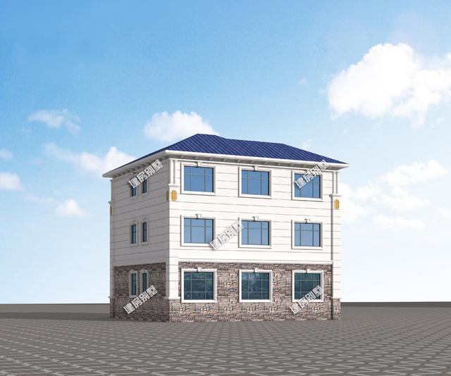 復(fù)式三層別墅設(shè)計圖，12.4×13.3米，布局合理，節(jié)省空間