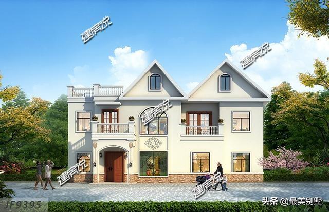 歐式三層別墅設(shè)計圖，自帶車庫和露臺，是農(nóng)村建房首選