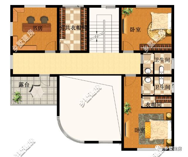 三層農(nóng)村別墅設(shè)計圖，造型別致，能建上這樣一棟別墅，也是非常有面子了