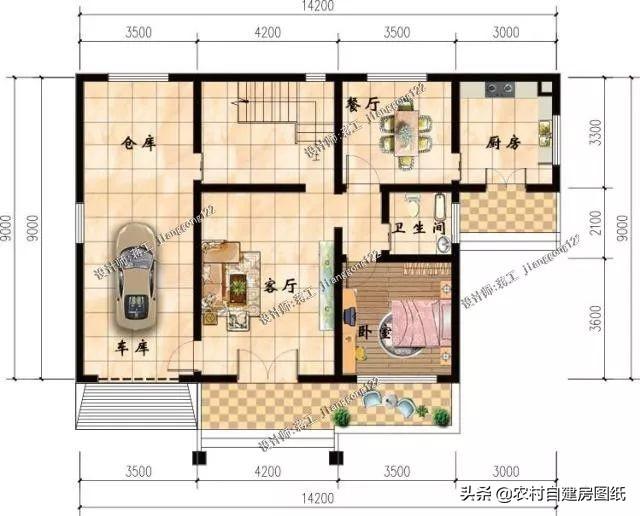 3款帶柴火灶的農村別墅設計圖，二款二層經濟實用型，一款三層時尚大氣型