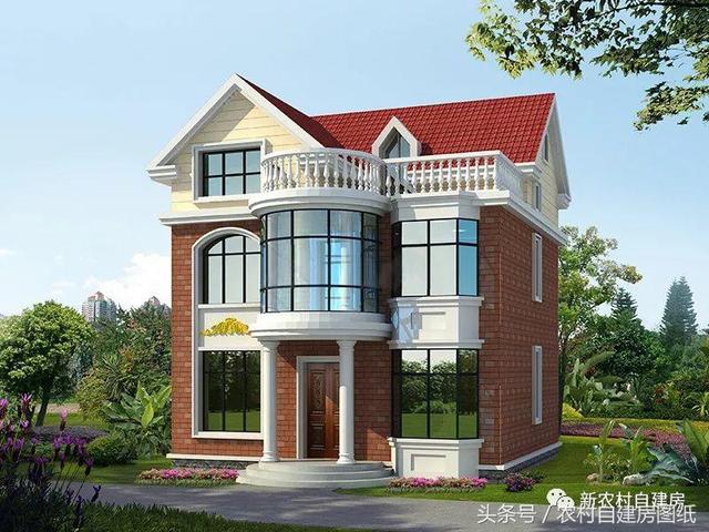 5款農(nóng)村自建房設(shè)計圖，小別墅很簡單，施工容易，造價便宜。