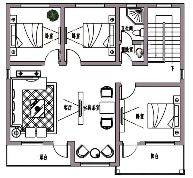5棟農(nóng)村簡約二層自建別墅設(shè)計(jì)圖，溫馨舒適，未來適合養(yǎng)老