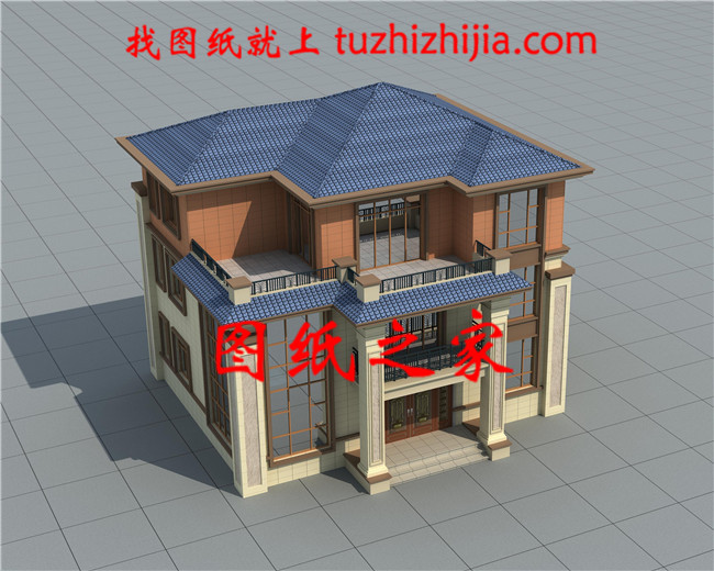 160平方米三層帶大露臺的復(fù)式別墅設(shè)計圖紙