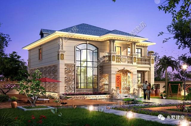 兩層簡(jiǎn)歐風(fēng)別墅設(shè)計(jì)圖，地下室+挑空客廳，不僅僅只是實(shí)用，美觀度也很高。農(nóng)村自建房中的完美選擇