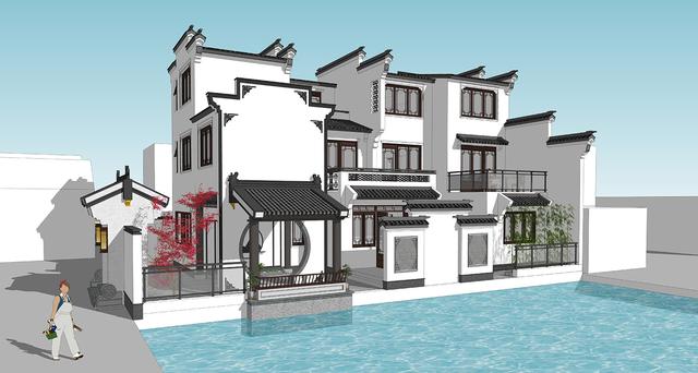 江西吉安別墅項(xiàng)目概況：中式別墅設(shè)計(jì)圖，占地140平左右