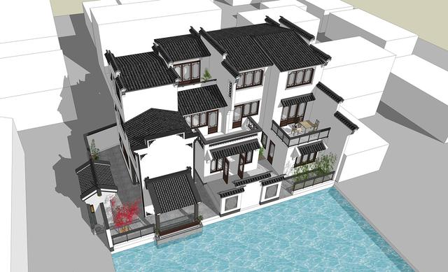 江西吉安別墅項(xiàng)目概況：中式別墅設(shè)計(jì)圖，占地140平左右