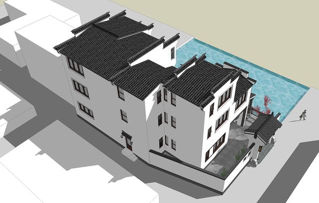 江西吉安別墅項(xiàng)目概況：中式別墅設(shè)計(jì)圖，占地140平左右