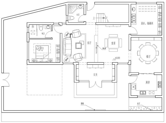 江西吉安別墅項(xiàng)目概況：中式別墅設(shè)計(jì)圖，占地140平左右