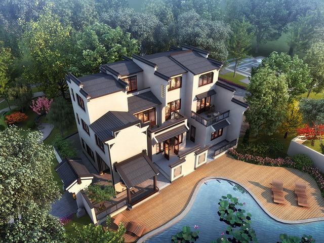 江西吉安別墅項(xiàng)目概況：中式別墅設(shè)計(jì)圖，占地140平左右