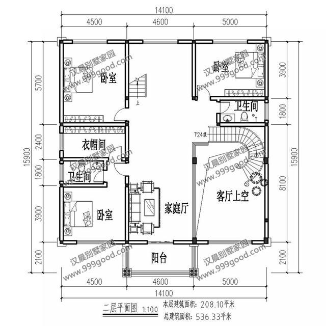 14.1X15.9米三層別墅設(shè)計(jì)圖，回老家蓋一棟房子，過(guò)向往的生活