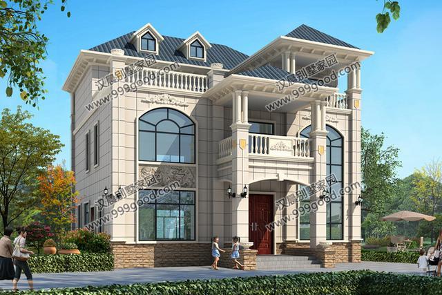 14.1X15.9米三層別墅設(shè)計(jì)圖，回老家蓋一棟房子，過(guò)向往的生活