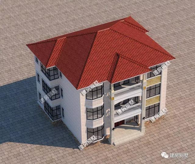 面寬12米左右的三層自建房設(shè)計(jì)圖，第一棟尺寸好外觀美布局好受歡迎，第二棟是三兄弟共用的疊拼房類型。