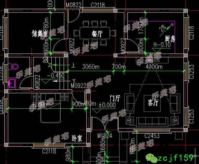 100平米左右農(nóng)村三層別墅房屋住宅設(shè)計(jì)圖，本戶(hù)型外形清新簡(jiǎn)潔，內(nèi)部的空間規(guī)劃緊湊，簡(jiǎn)單易建