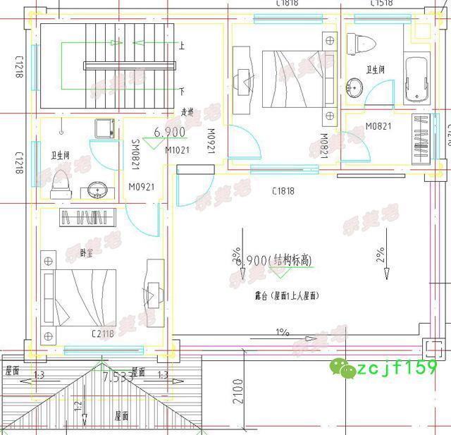 主體造價30萬110平米農(nóng)村三層復(fù)式別墅設(shè)計圖，戶型大方寬敞。