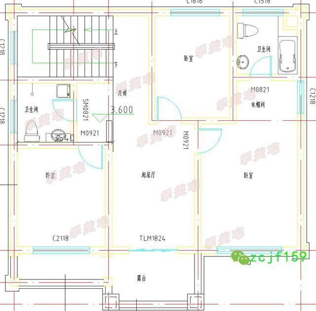 主體造價30萬110平米農(nóng)村三層復(fù)式別墅設(shè)計圖，戶型大方寬敞。