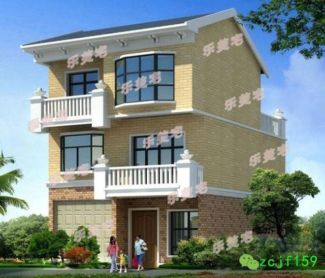 5套農村20萬左右三層住房別墅設計圖，外觀樸素淡雅，室內結構緊湊實用，采光透氣佳，帶大曬臺設計，觀景娛樂皆可。