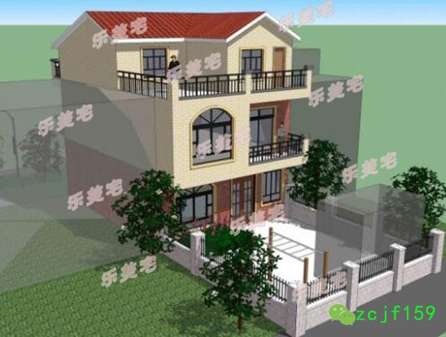 5套農村20萬左右三層住房別墅設計圖，外觀樸素淡雅，室內結構緊湊實用，采光透氣佳，帶大曬臺設計，觀景娛樂皆可。