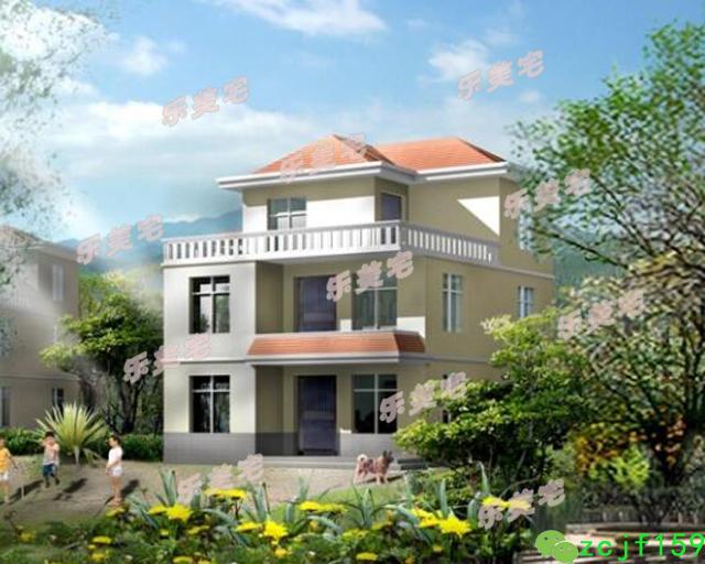 5套農村20萬左右三層住房別墅設計圖，外觀樸素淡雅，室內結構緊湊實用，采光透氣佳，帶大曬臺設計，觀景娛樂皆可。