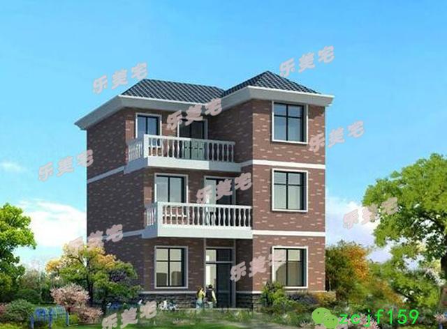 5套農村20萬左右三層住房別墅設計圖，外觀樸素淡雅，室內結構緊湊實用，采光透氣佳，帶大曬臺設計，觀景娛樂皆可。
